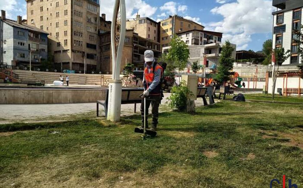 Hakkari Belediyesi’nden Kent Genelinde Yeşil Alan ve Park Bakımı