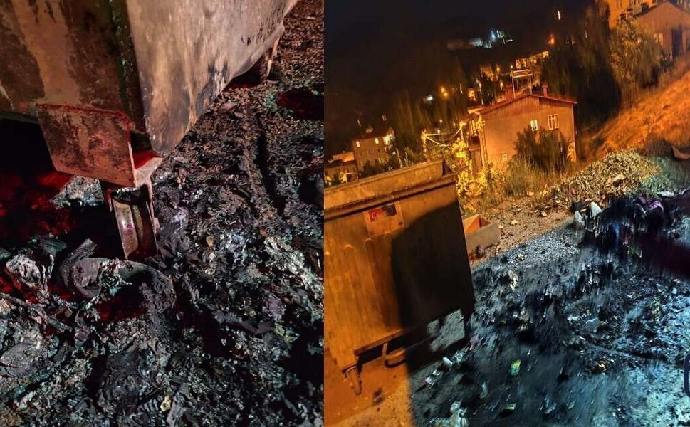 Hakkari’de Çöp Konteynerleri Yine Ateşe Verildi