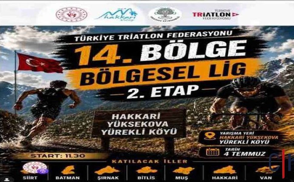 Yüksekova 14. Bölge Bölgesel Lig 2. Etap Triatlon Yarışları'na Ev Sahipliği Yapacak