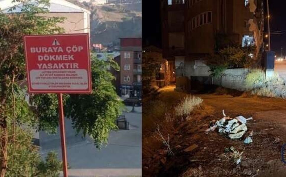 Hakkâri'de "Buraya Çöp Atmayın" Tabelası Söküldü