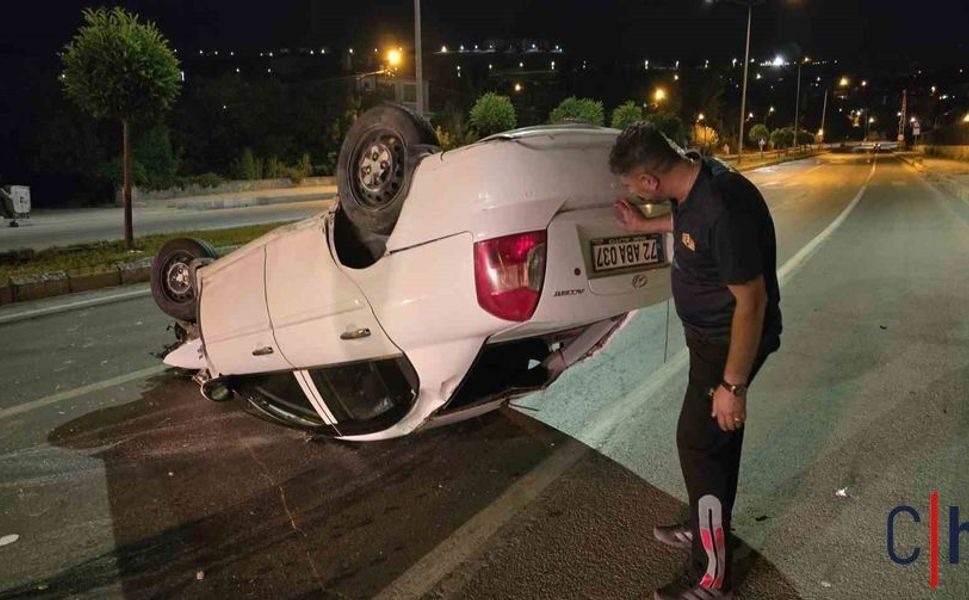 otomobil takla attı: 2 kişi yaralandı