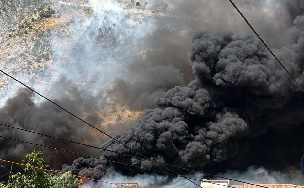 Kırıkdağ’da Zap Karakolu’nun Hurdalık Alanında Yangın