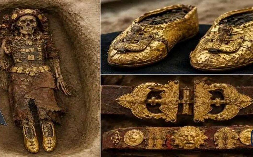 Mezarda altın Ayakkabılar bulundu
