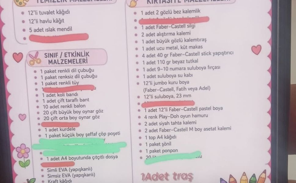 Hakkâri’de ana sınıfı ihtiyaç listesi velileri düşündürdü